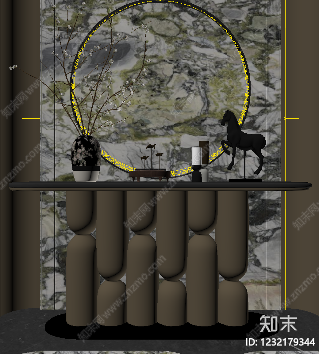 轻奢条案SU模型下载【ID:1232179344】