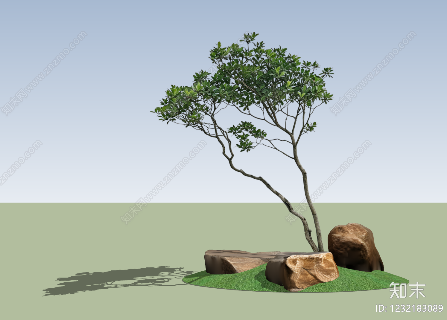 新中式景观灌木SU模型下载【ID:1232183089】