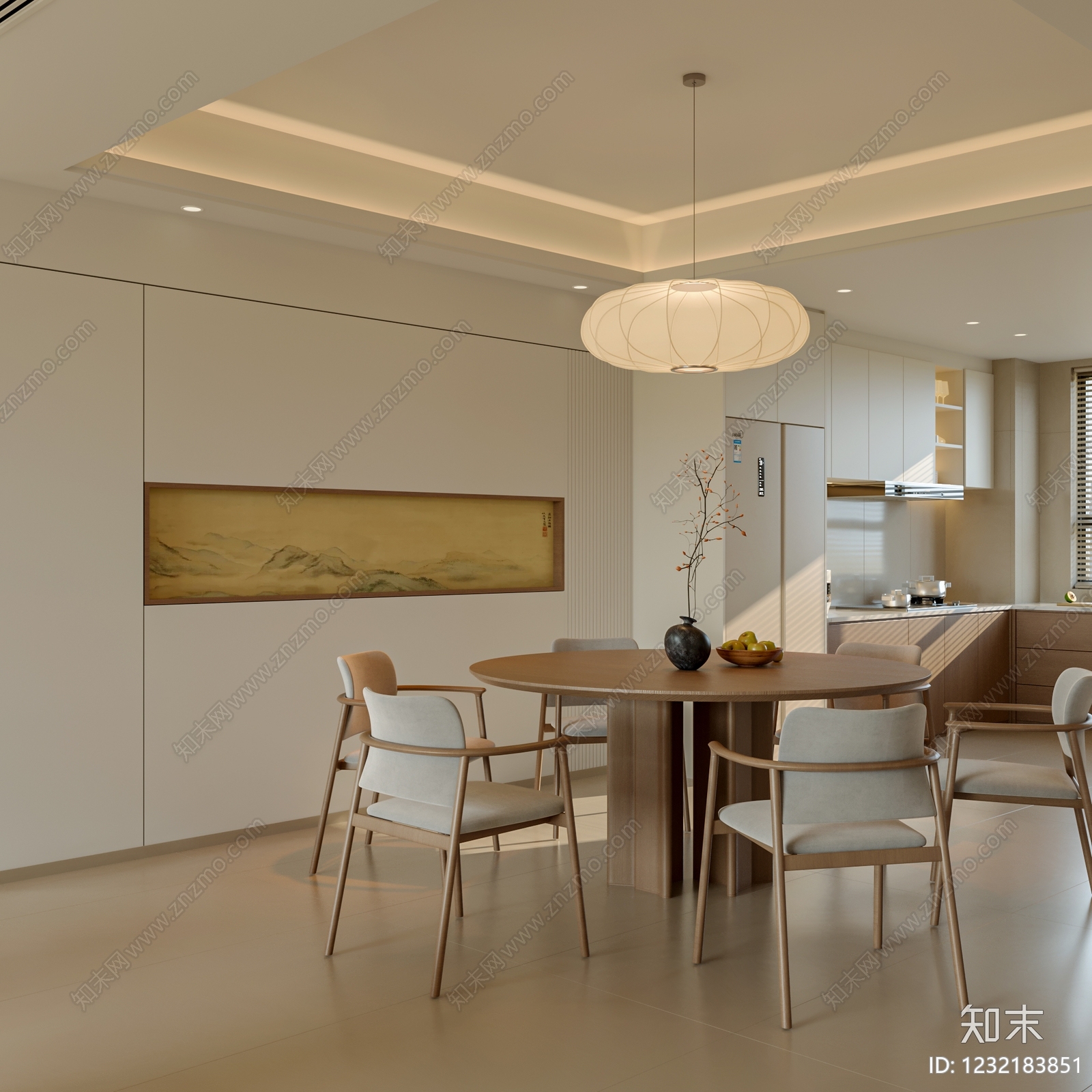 新中式宋式餐厅3D模型下载【ID:1232183851】