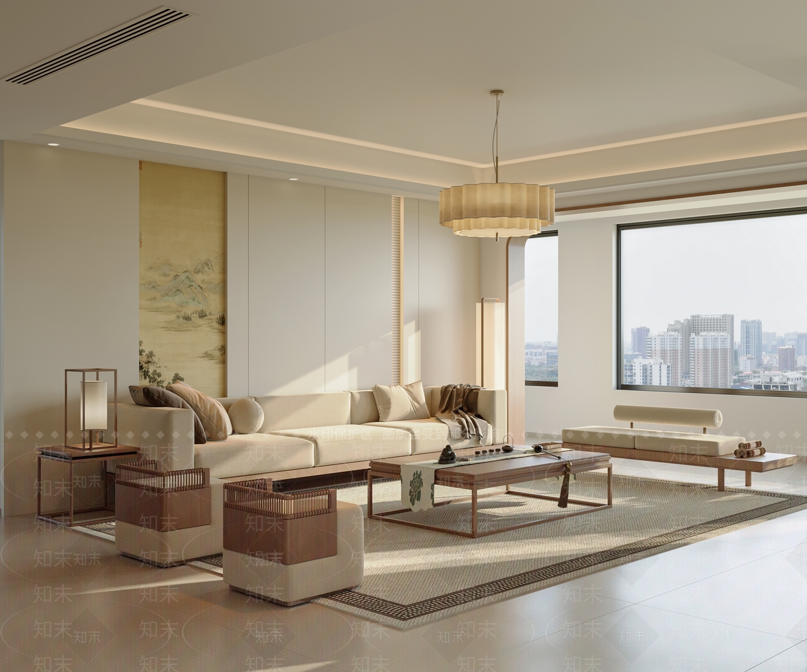新中式宋式客厅3D模型下载【ID:1232184484】