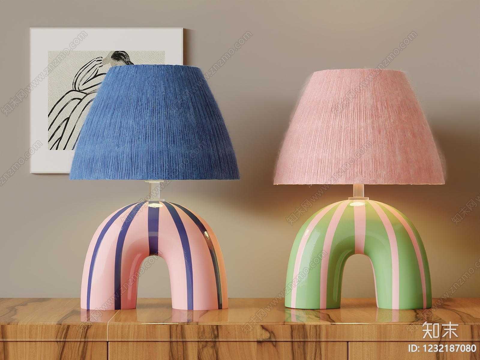 孟菲斯台灯3D模型下载【ID:1232187080】