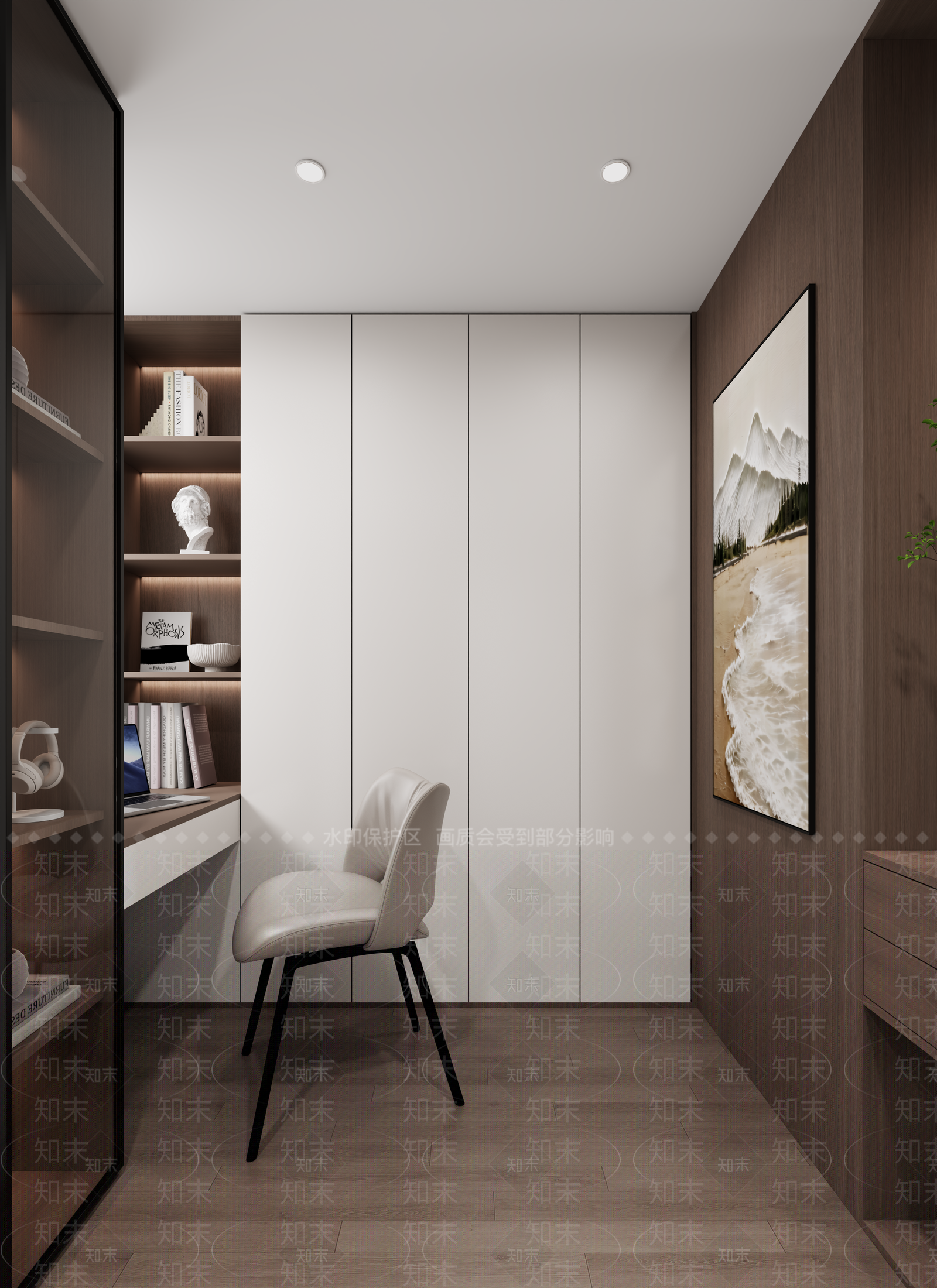 意式极简书房3D模型下载【ID:1232187487】