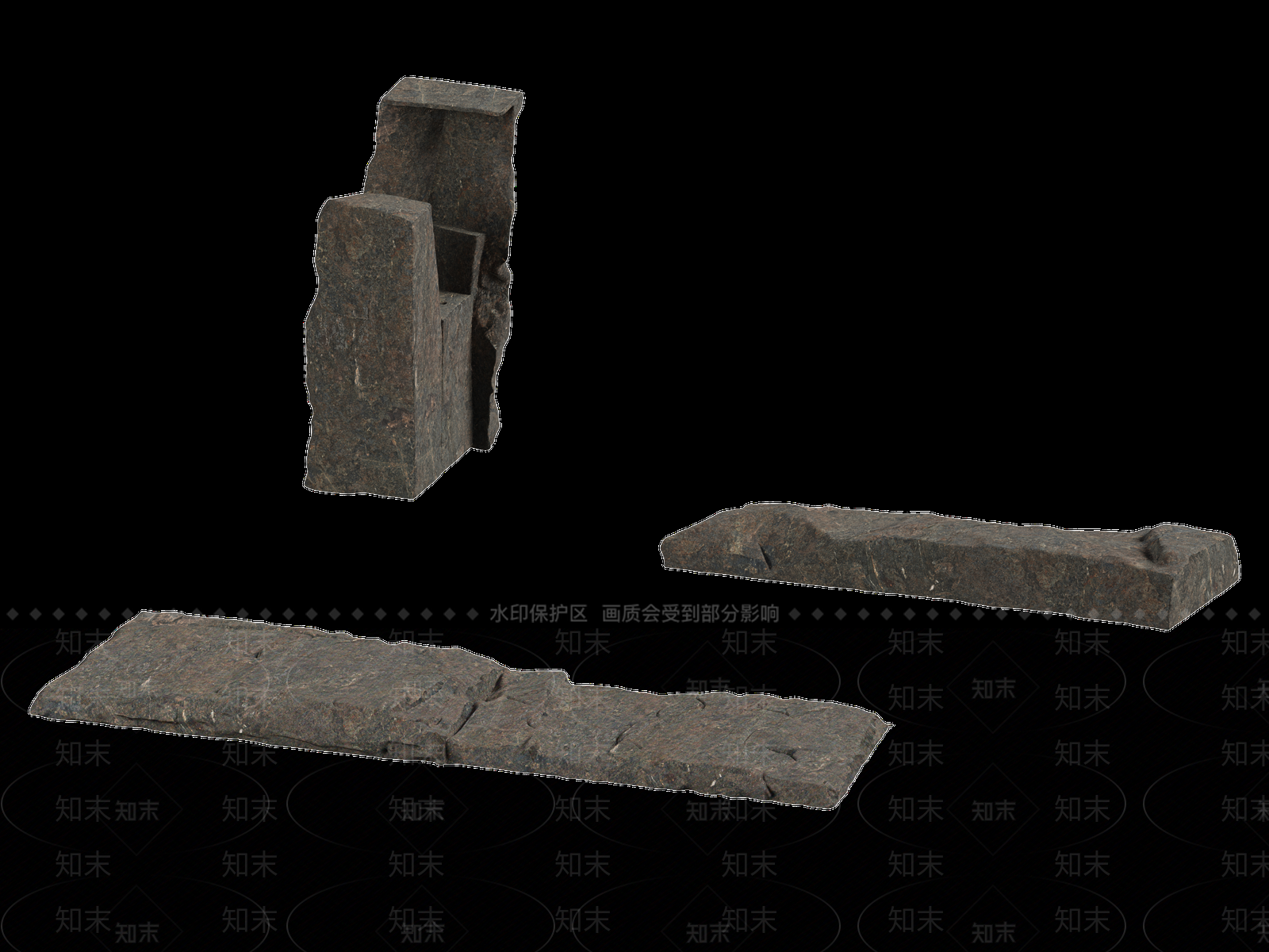 工业风石头3D模型下载【ID:1232188292】