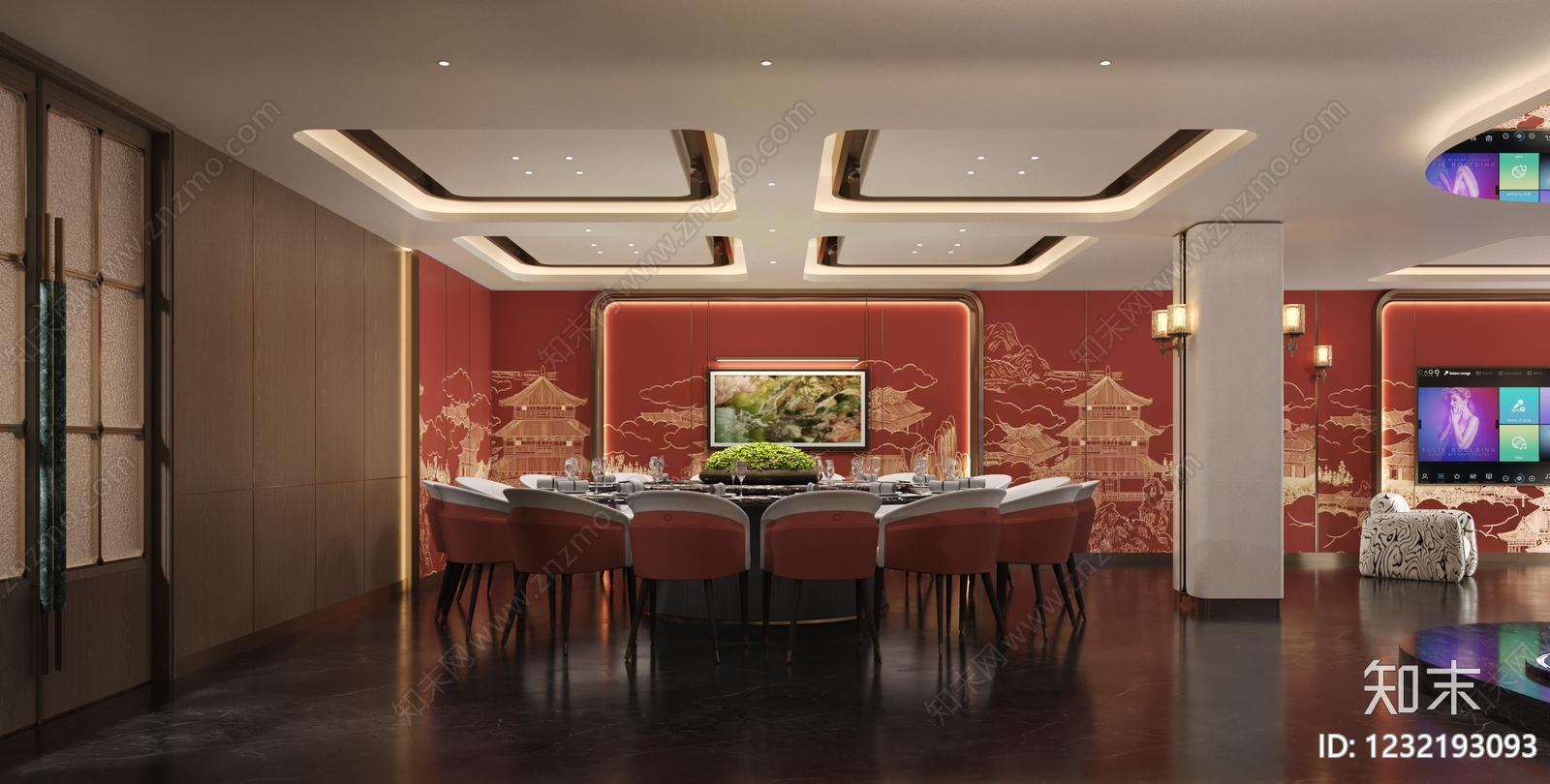 新中式包厢3D模型下载【ID:1232193093】