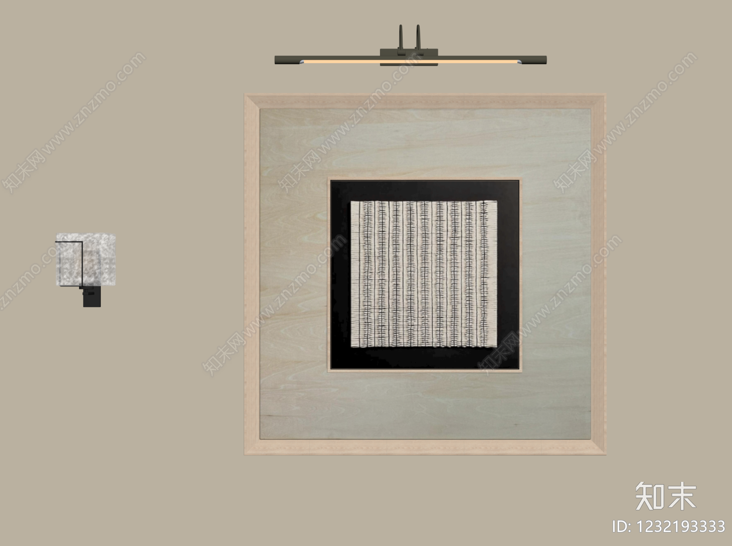 原木风挂画SU模型下载【ID:1232193333】