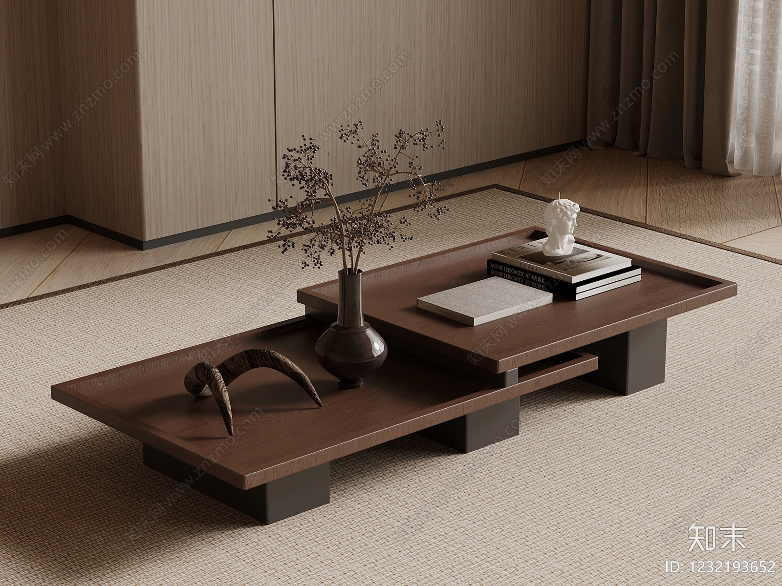 中古风茶几3D模型下载【ID:1232193652】