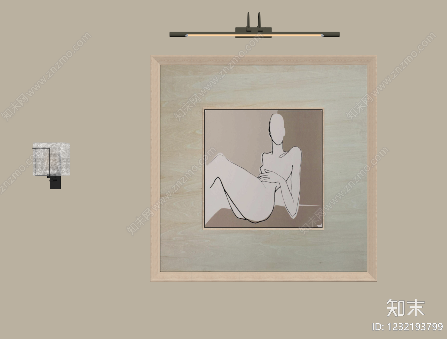 原木风挂画SU模型下载【ID:1232193799】