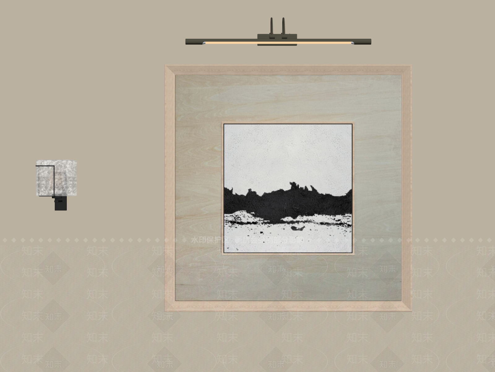 原木风挂画SU模型下载【ID:1232193854】