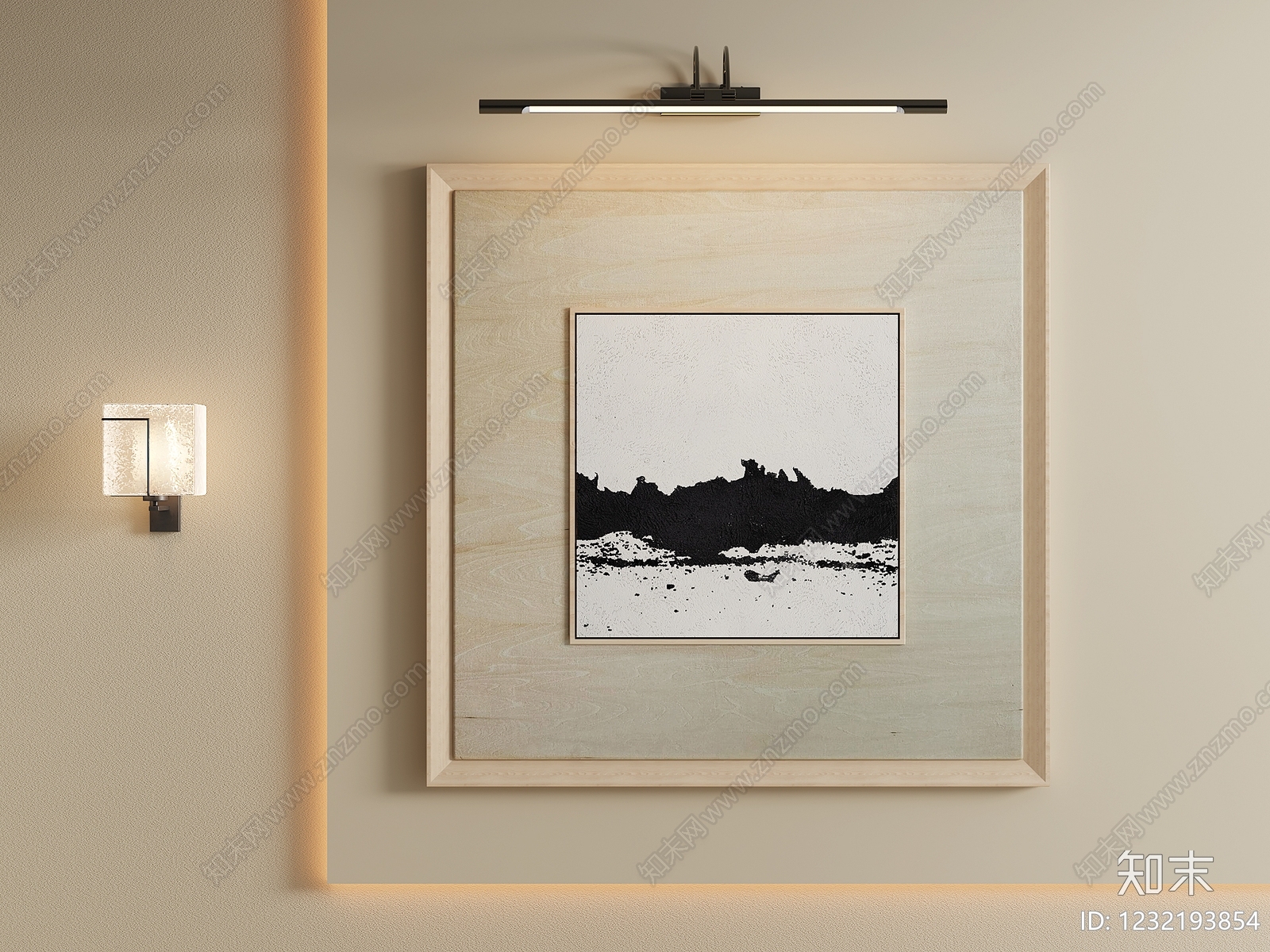 原木风挂画SU模型下载【ID:1232193854】