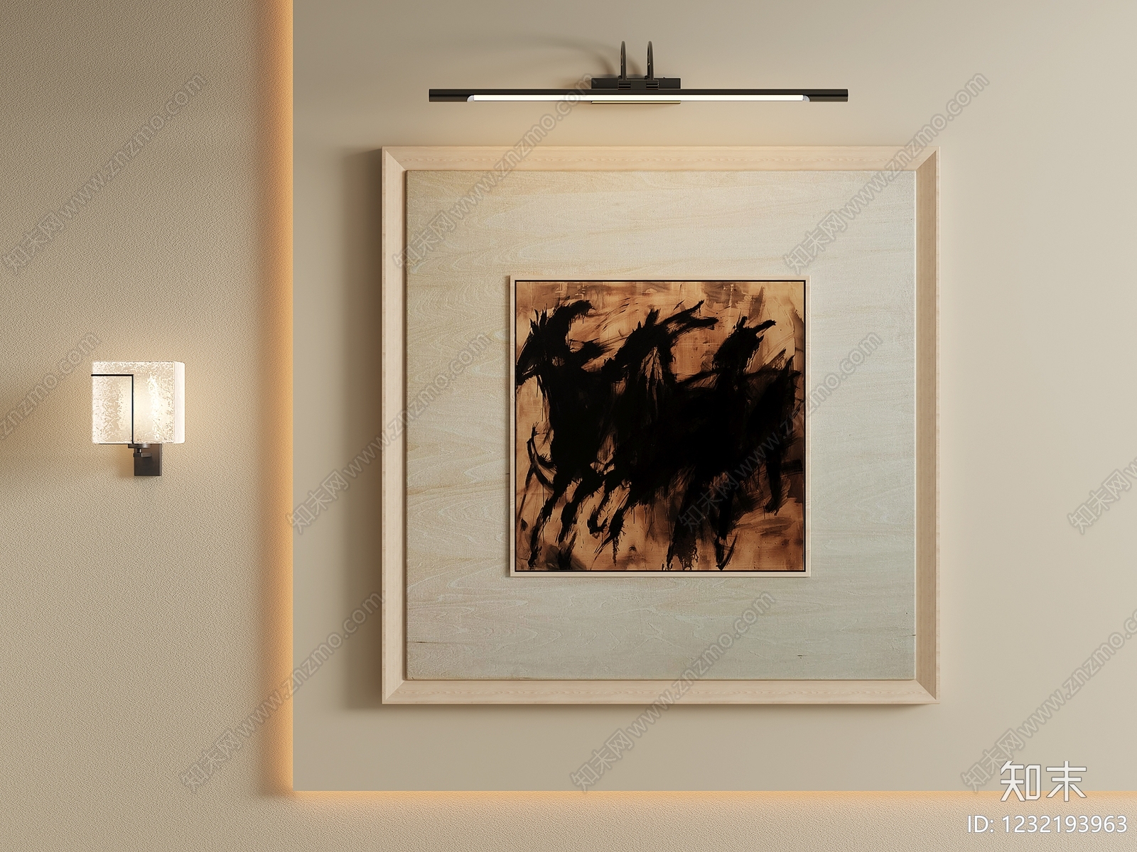 现代简约挂画3D模型下载【ID:1232193963】