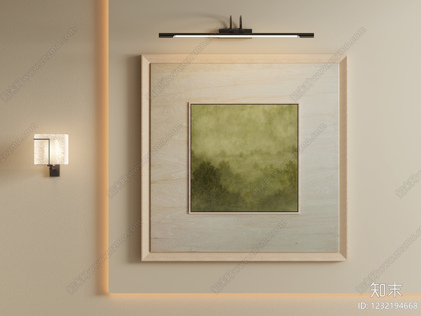 原木风挂画3D模型下载【ID:1232194668】