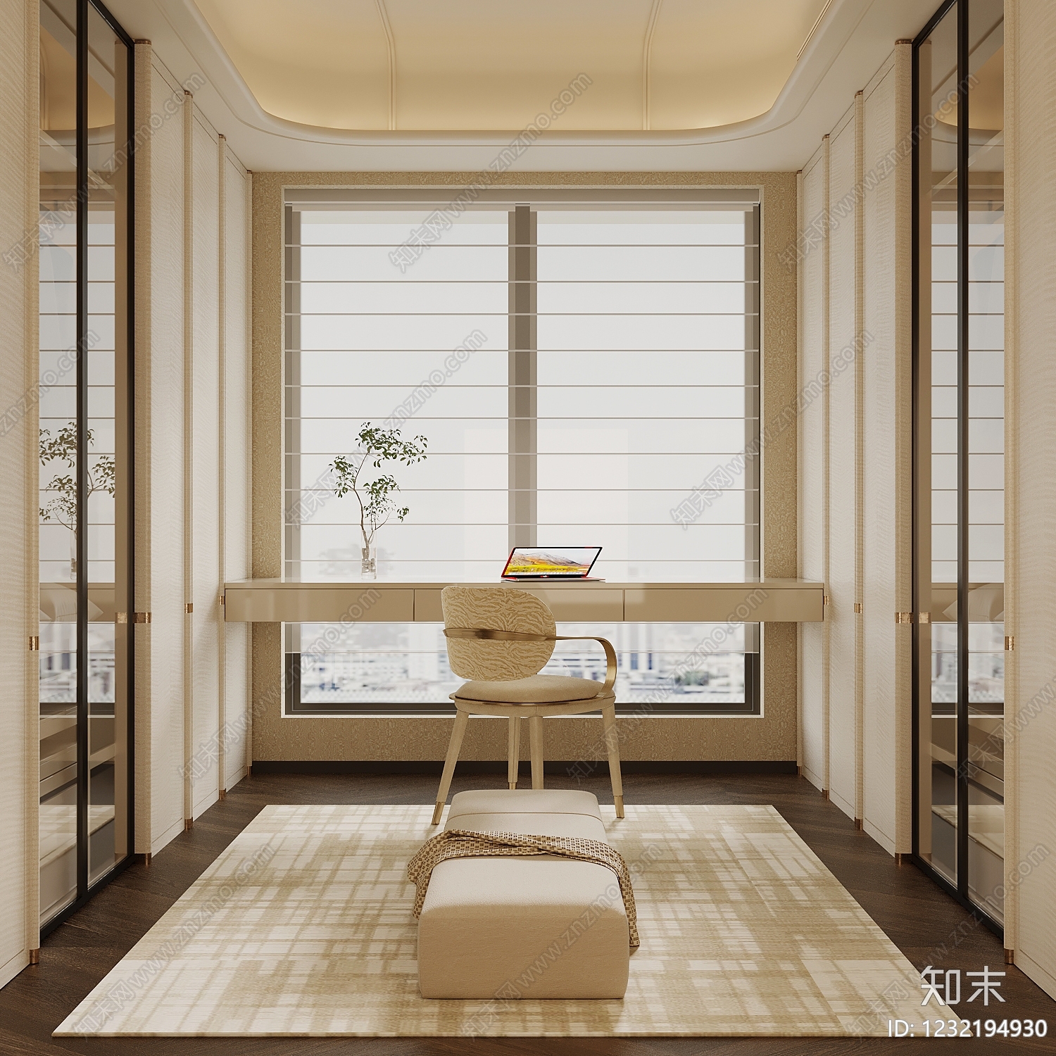 轻奢衣帽间SU模型下载【ID:1232194930】