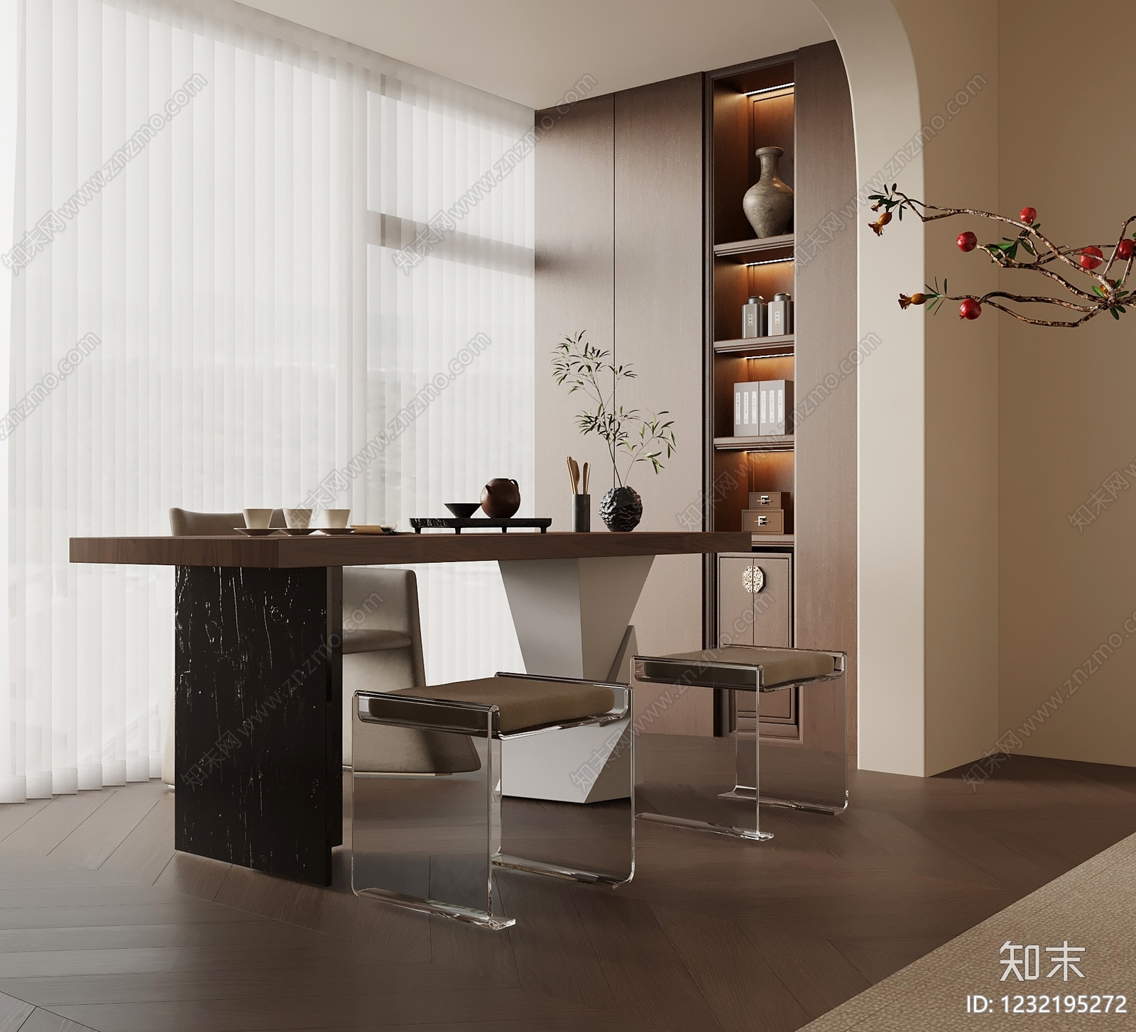 茶桌椅SU模型下载【ID:1232195272】