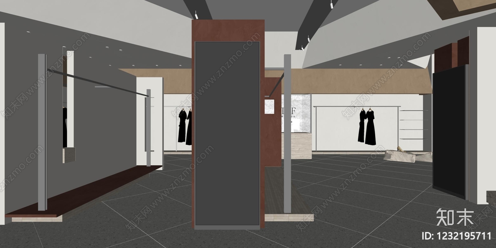 极简服装店SU模型下载【ID:1232195711】