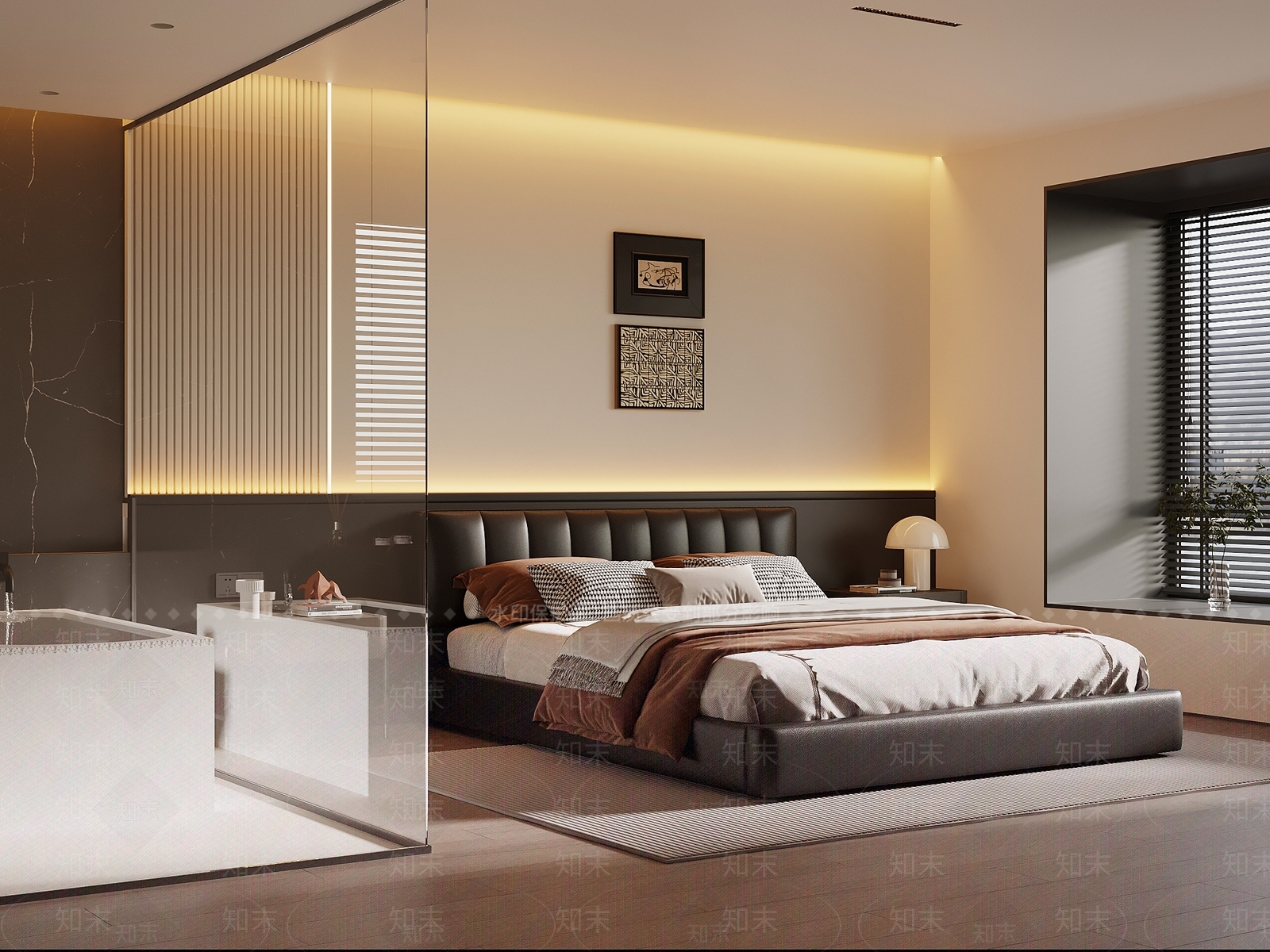 意式极简主卧3D模型下载【ID:1232195890】
