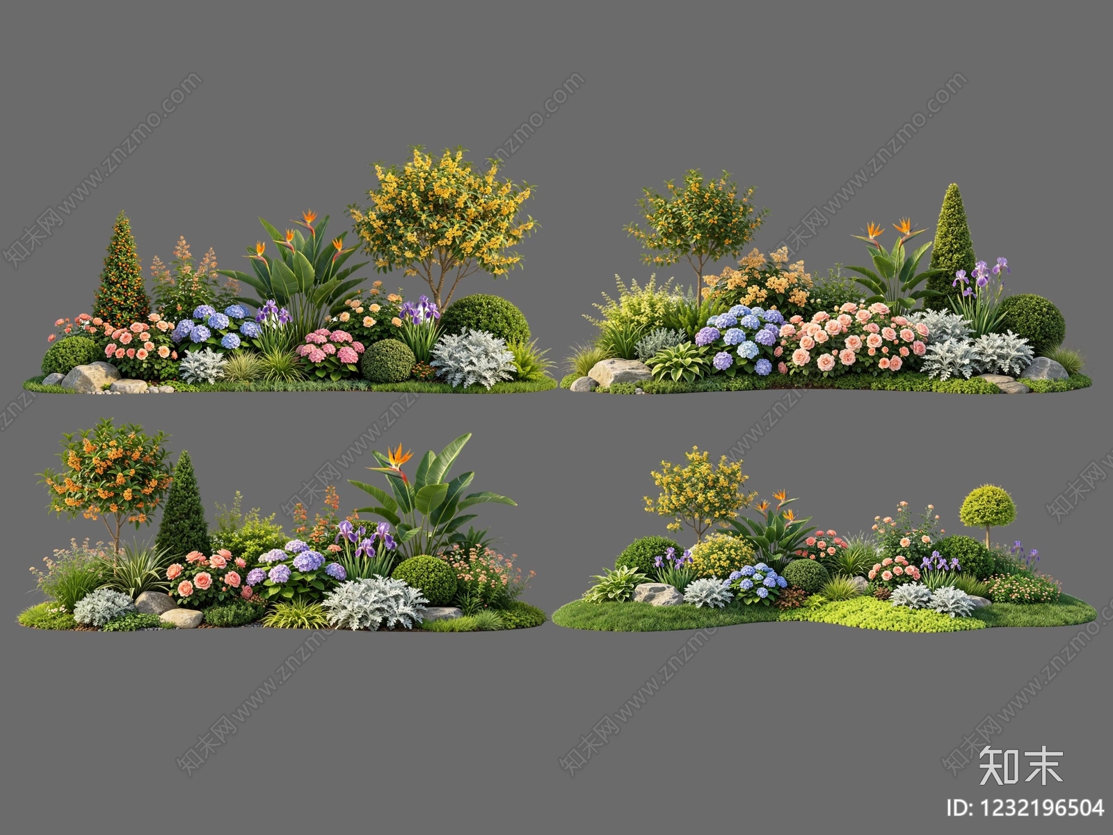 现代主义花境SU模型下载【ID:1232196504】