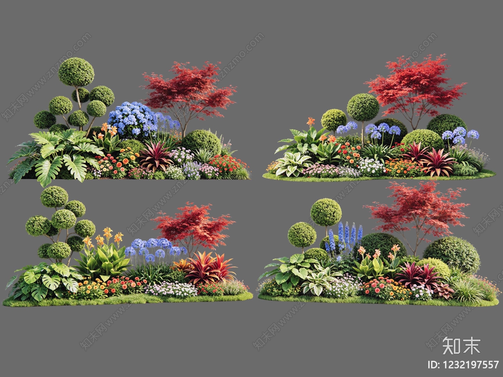 现代主义花境SU模型下载【ID:1232197557】