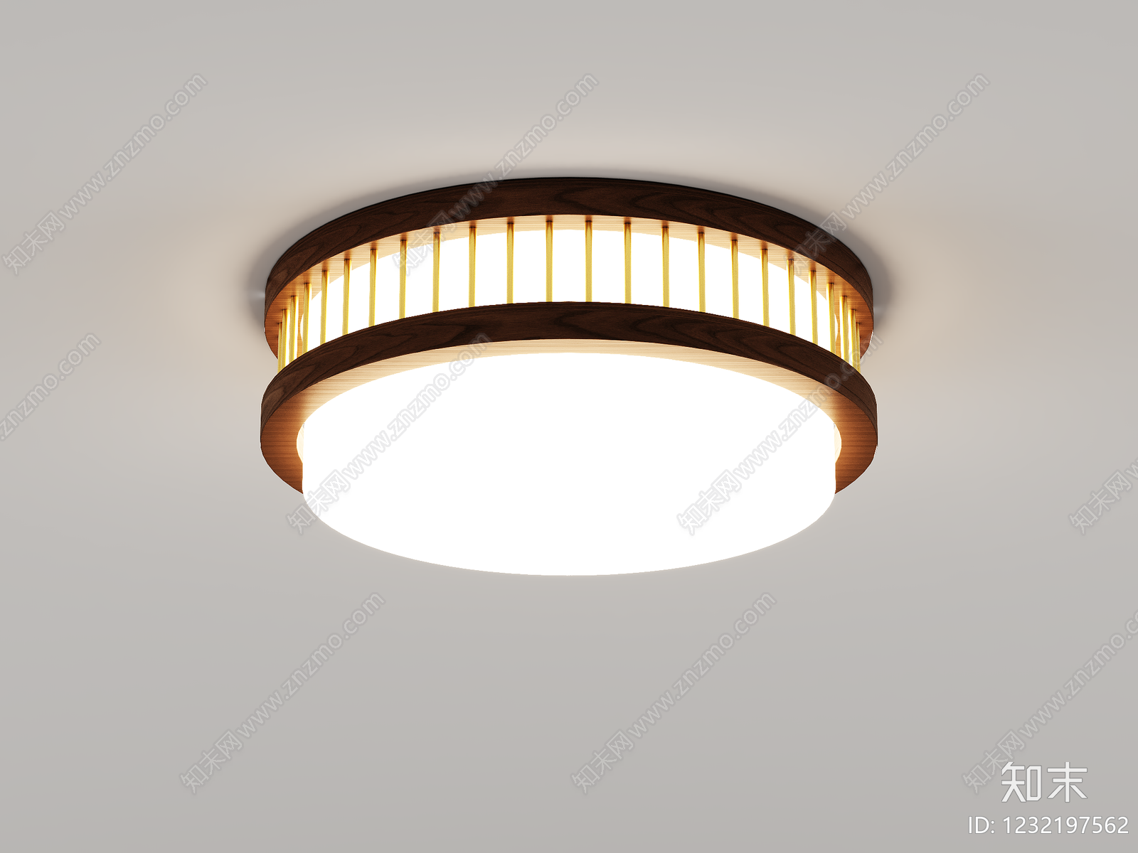新中式儿童房吸顶灯3D模型下载【ID:1232197562】