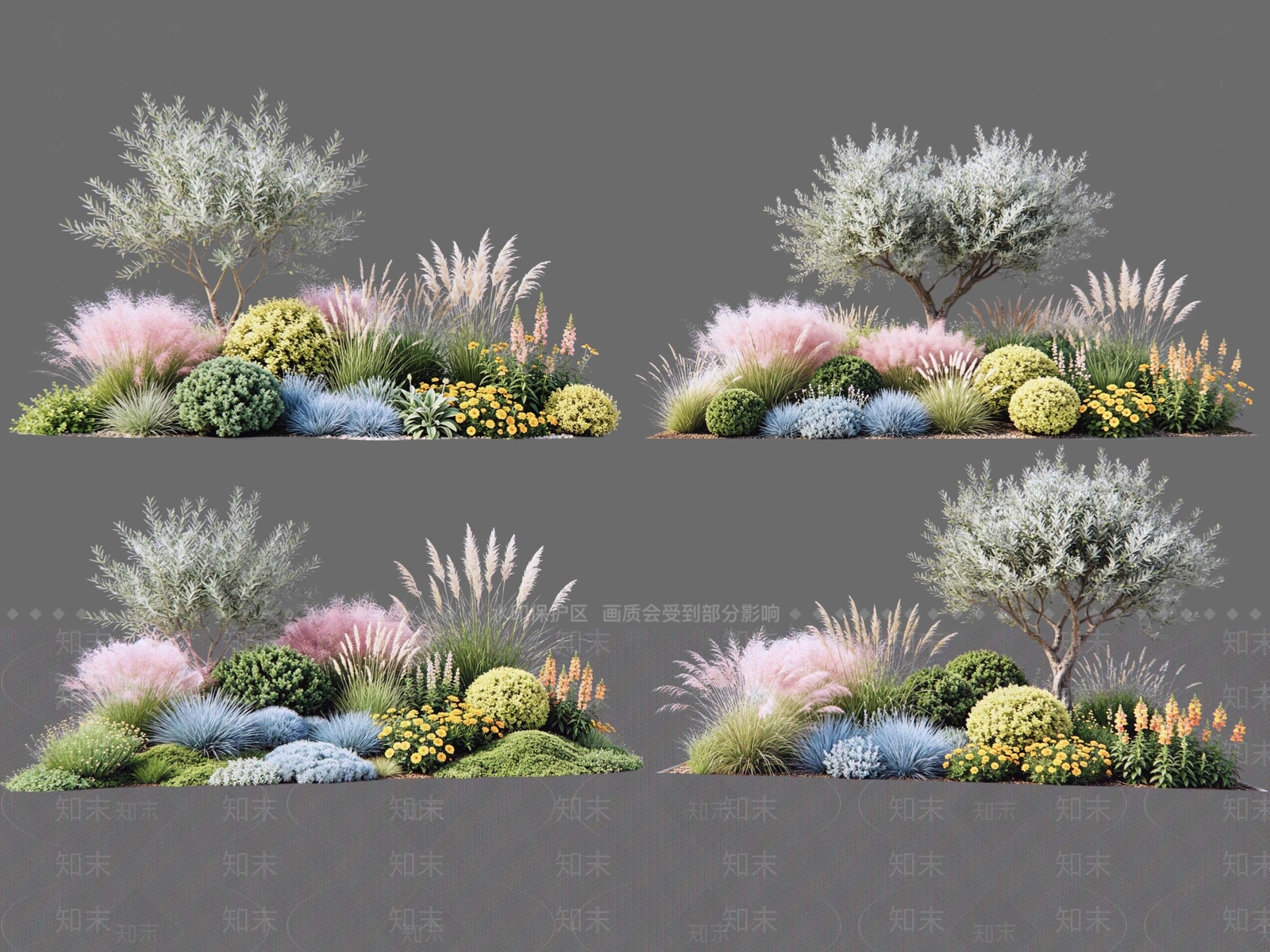 现代主义花境SU模型下载【ID:1232198882】