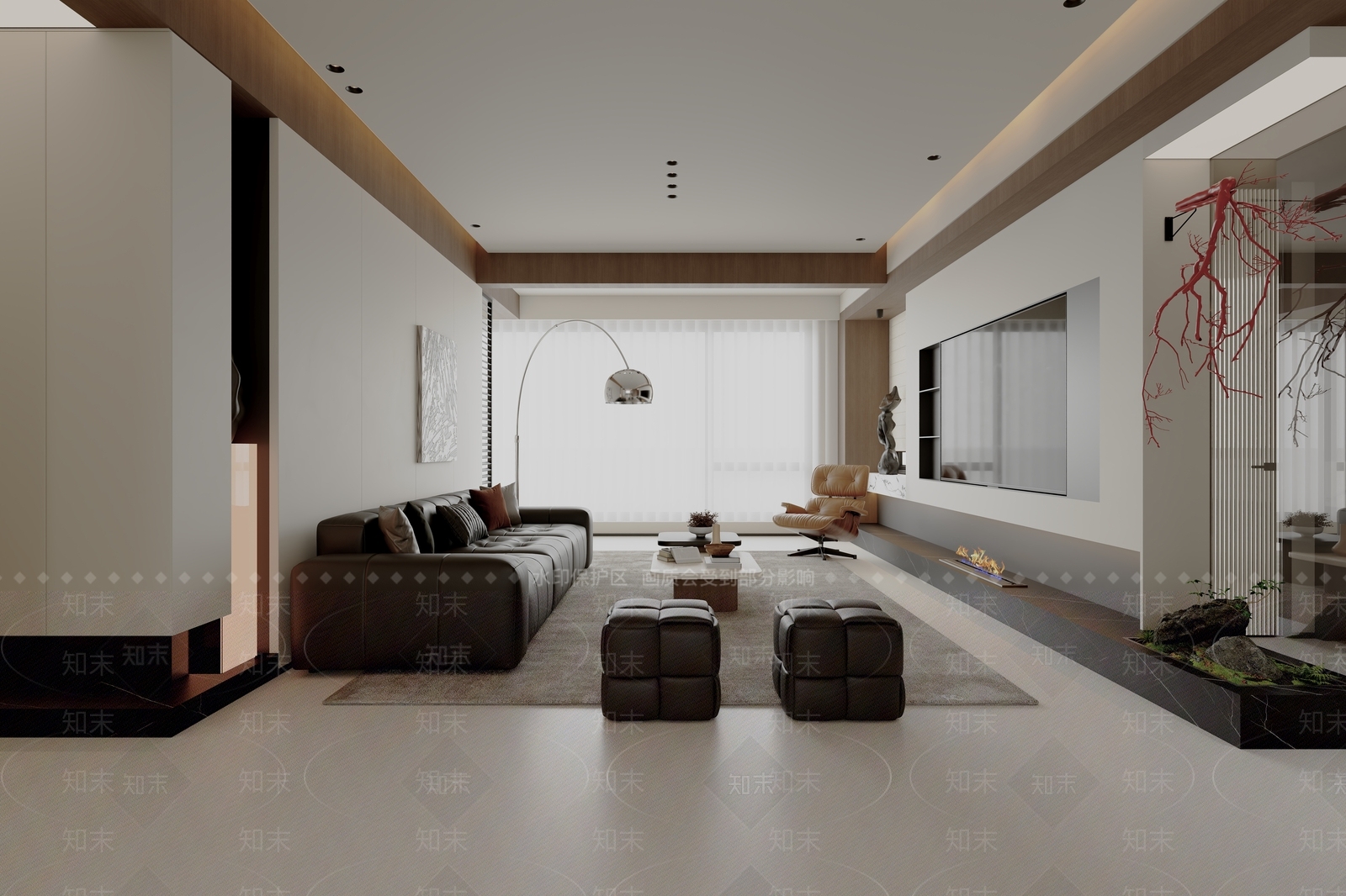 意式极简别墅客餐厅3D模型下载【ID:1232199138】