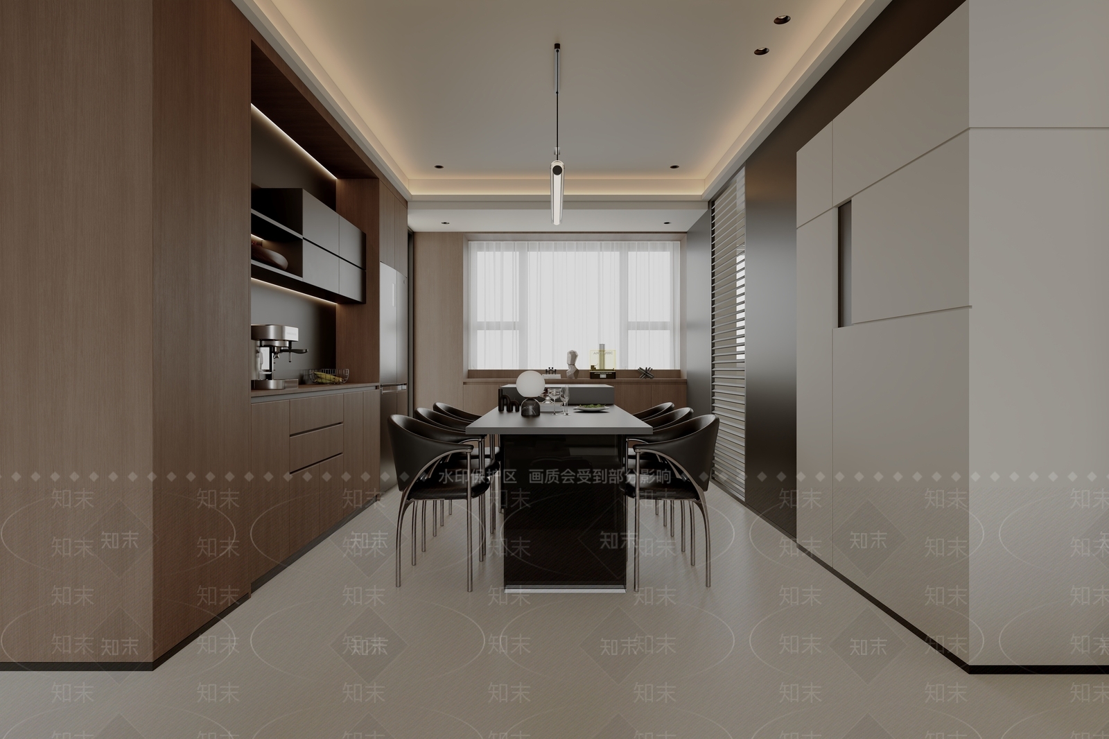 意式极简别墅客餐厅3D模型下载【ID:1232199138】