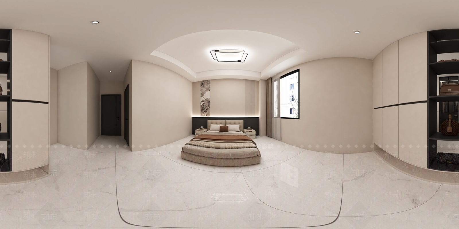 奶油风主卧3D模型下载【ID:1232205311】