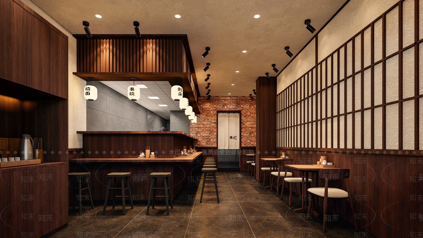 日式日料店SU模型下载【ID:1232199236】