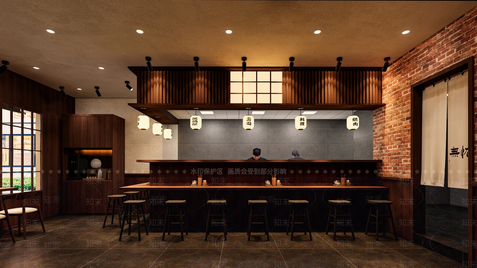日式日料店SU模型下载【ID:1232199236】
