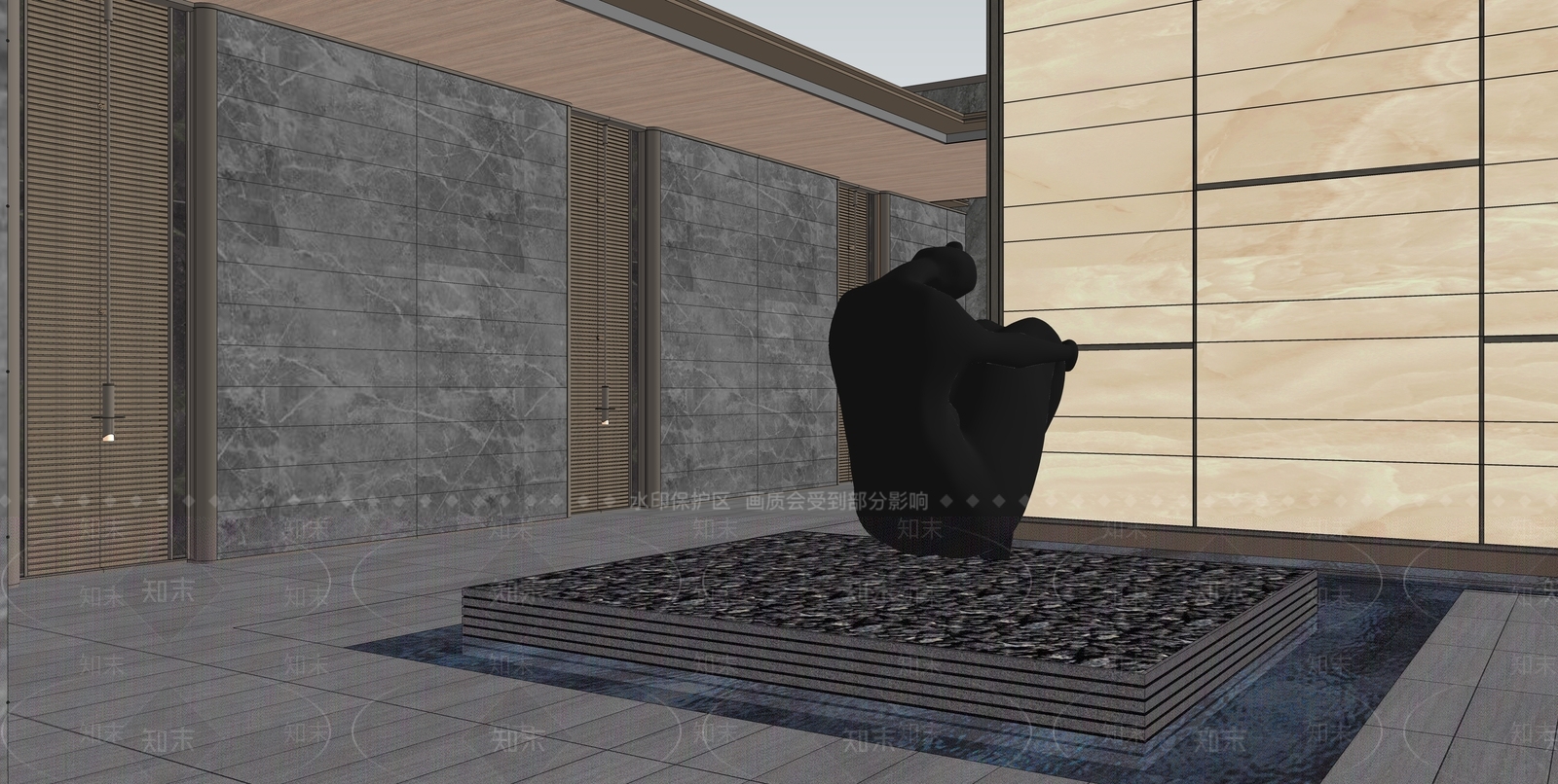 新中式景观小区景观SU模型下载【ID:1232200021】