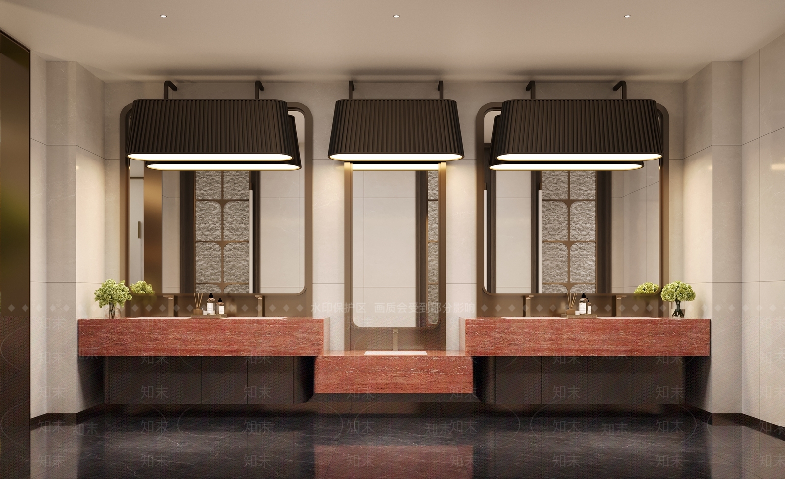 轻奢酒店卫生间3D模型下载【ID:1232200212】