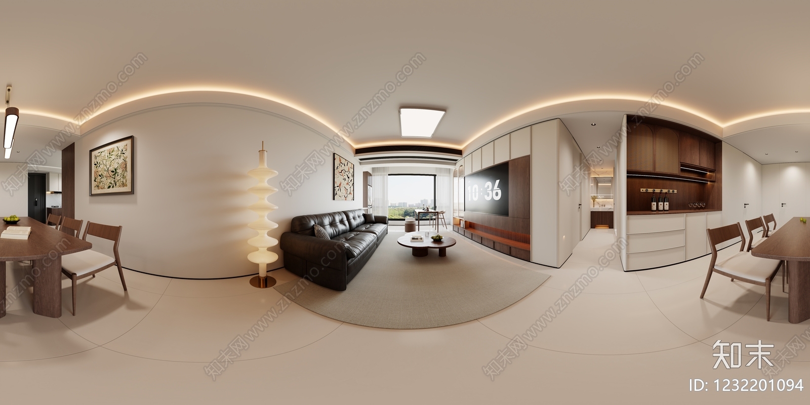 中古风大平层客餐厅3D模型下载【ID:1232201094】
