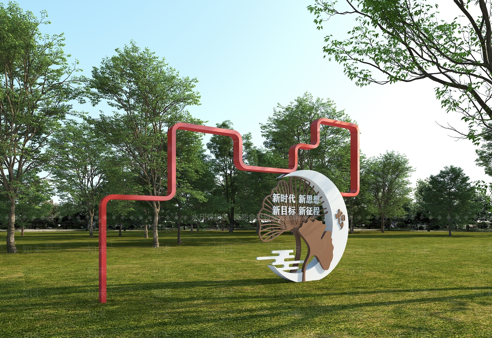 新中式景观景观雕塑3D模型下载【ID:1232201394】