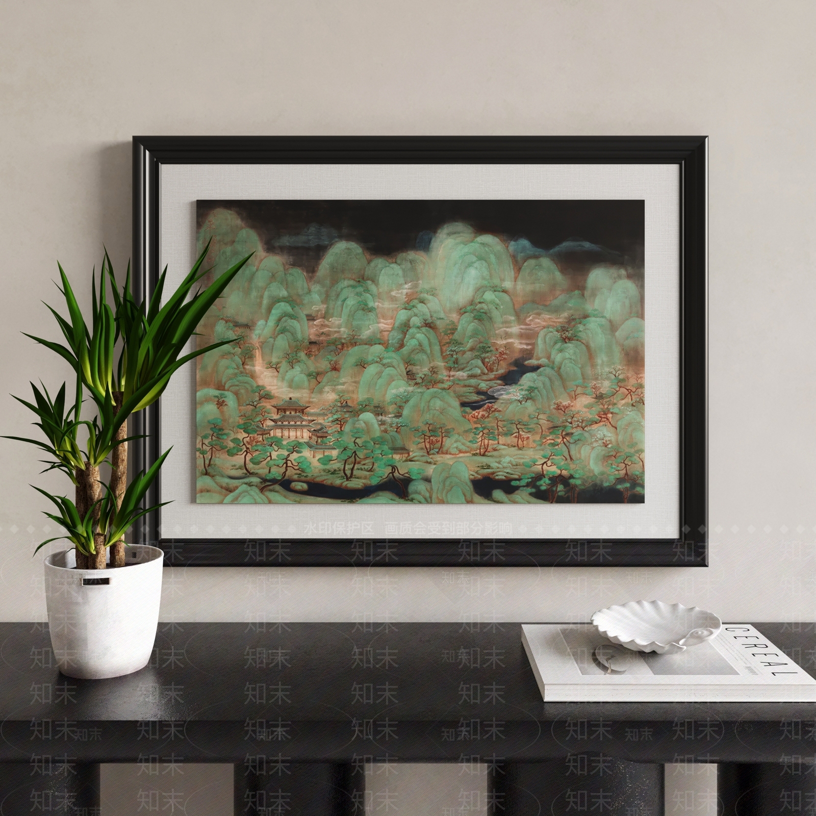 新中式山水画3D模型下载【ID:1232201454】