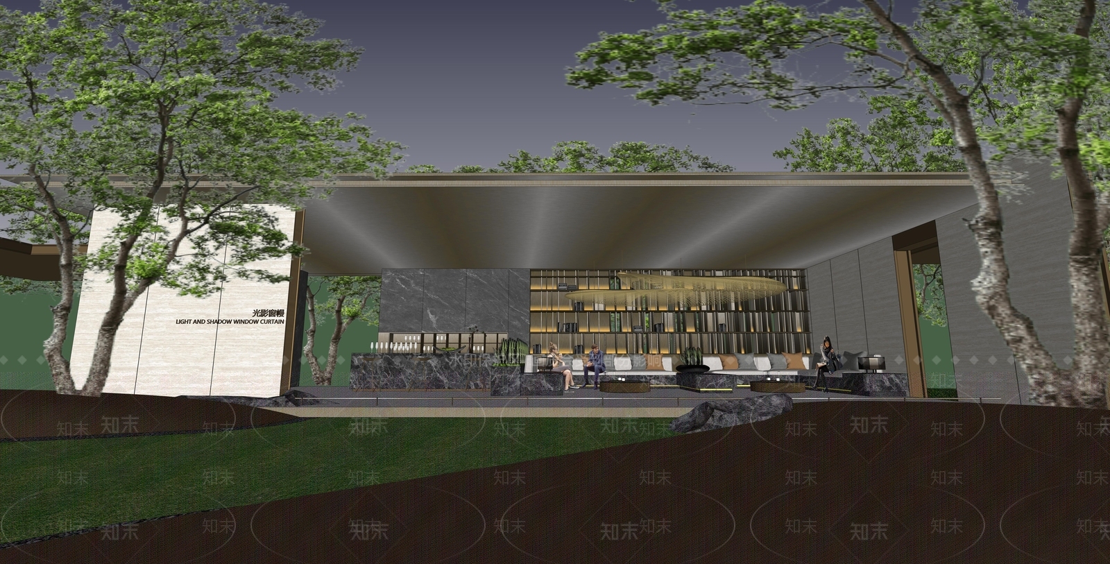 新中式景观小区建筑SU模型下载【ID:1232201537】