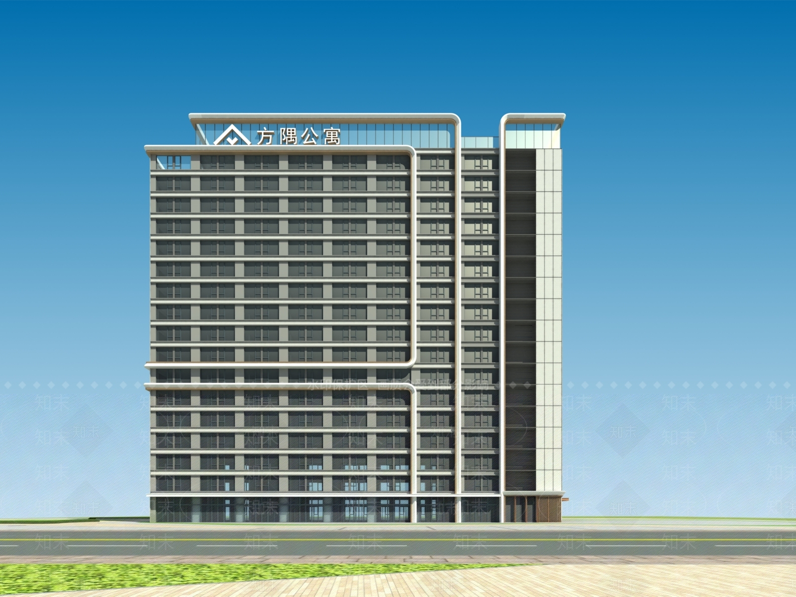 现代主义小高层住宅楼3D模型下载【ID:1232201699】