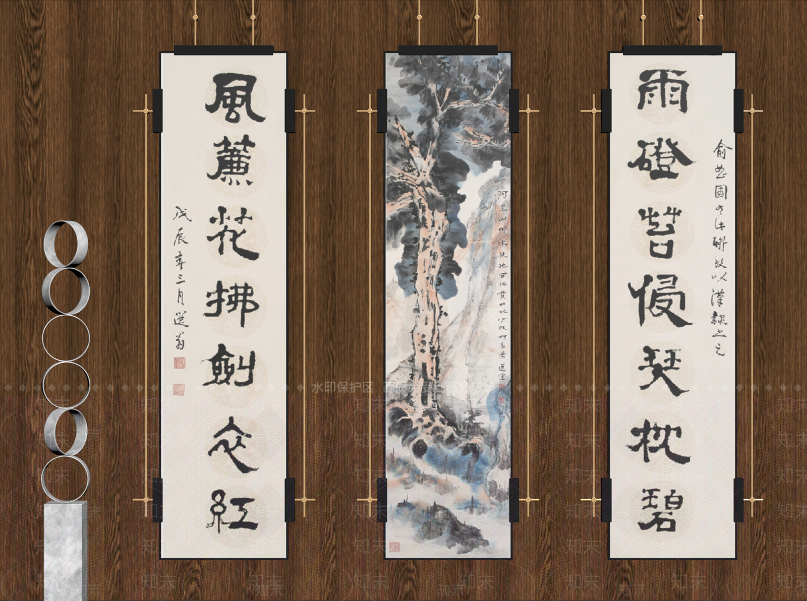 新中式字画SU模型下载【ID:1232201698】