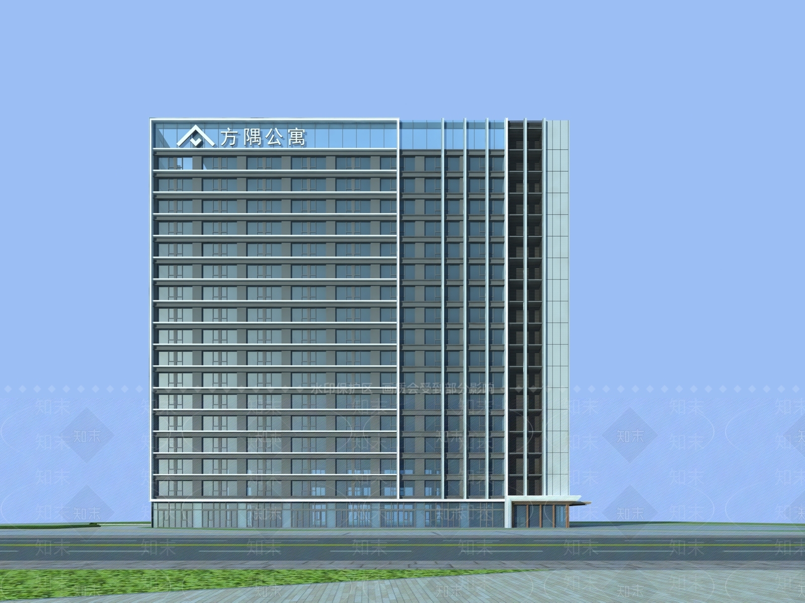 现代主义人才公寓3D模型下载【ID:1232201782】