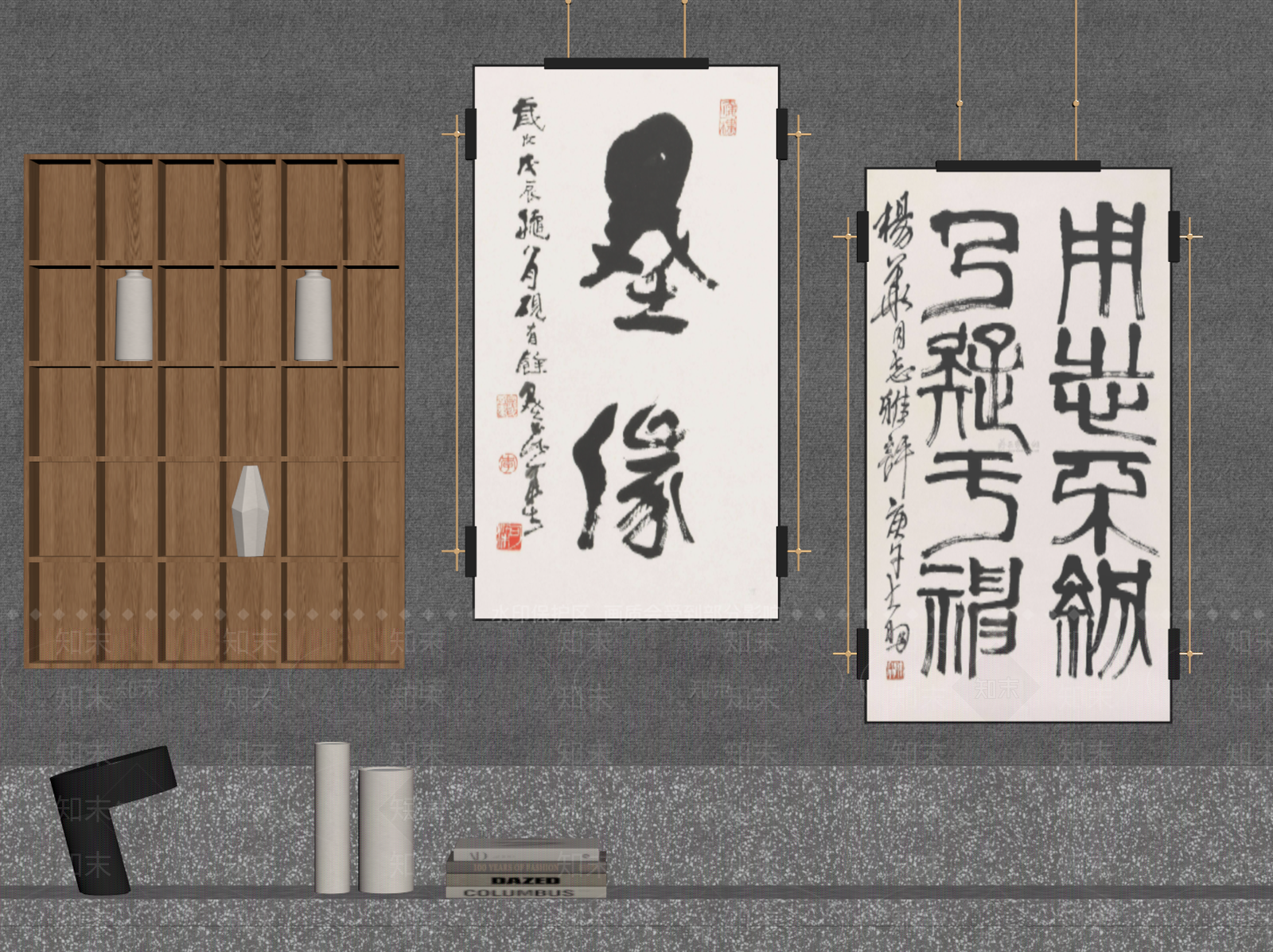 新中式字画SU模型下载【ID:1232201775】