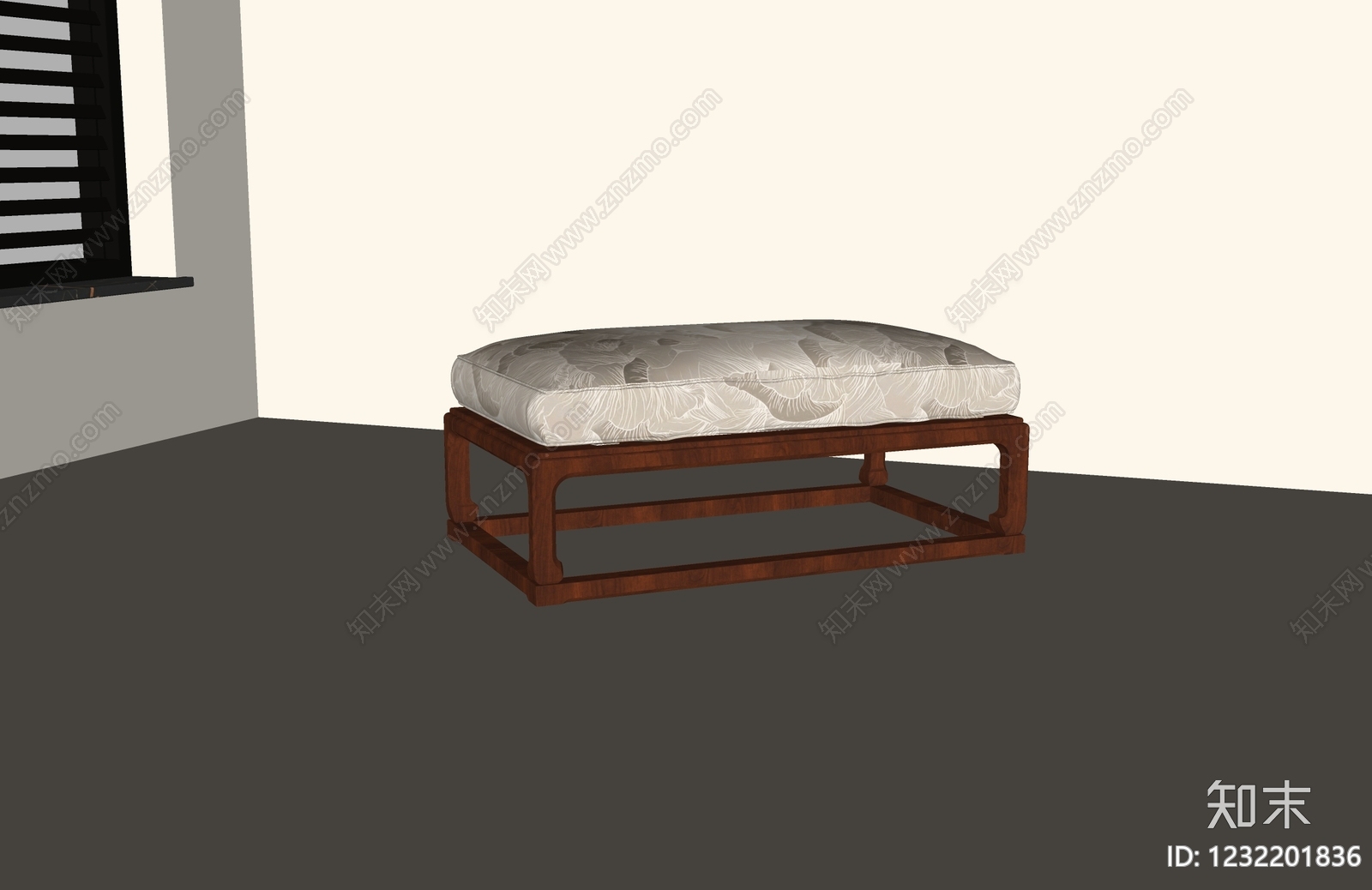 新中式沙发凳SU模型下载【ID:1232201836】