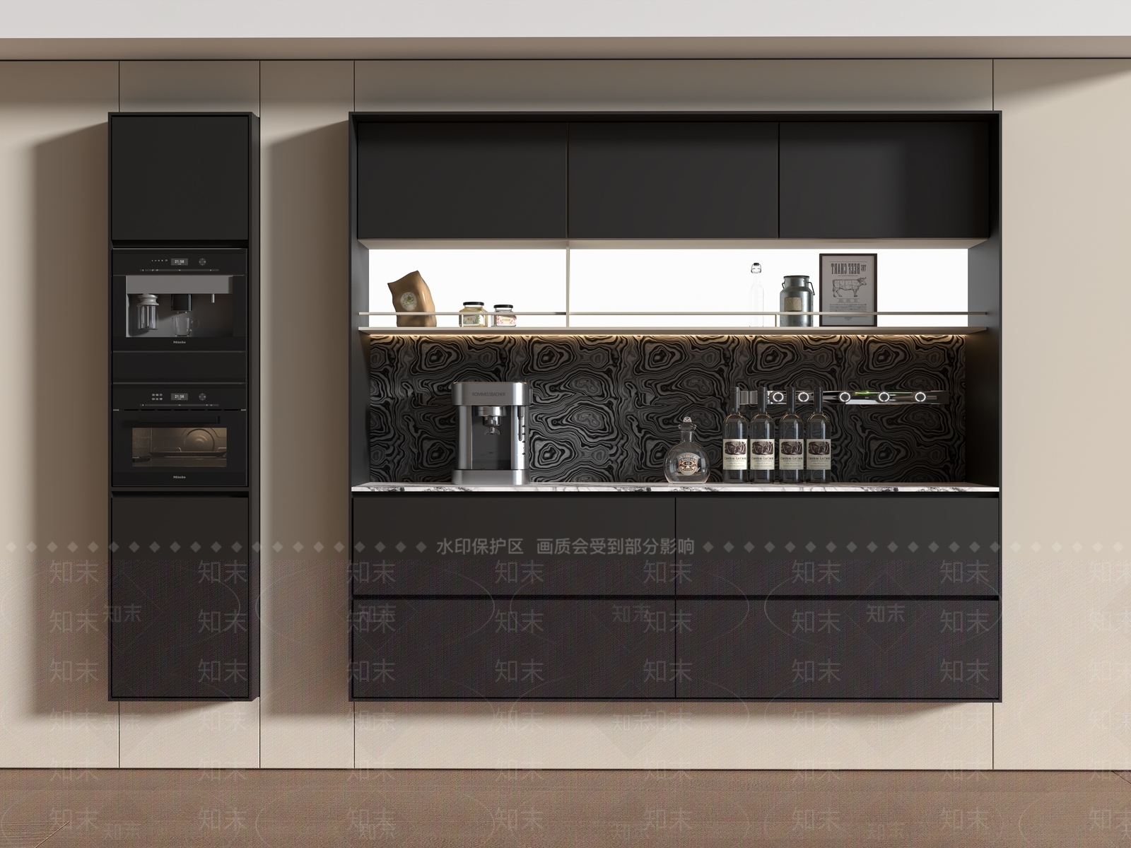 意式极简餐边柜3D模型下载【ID:1232201971】