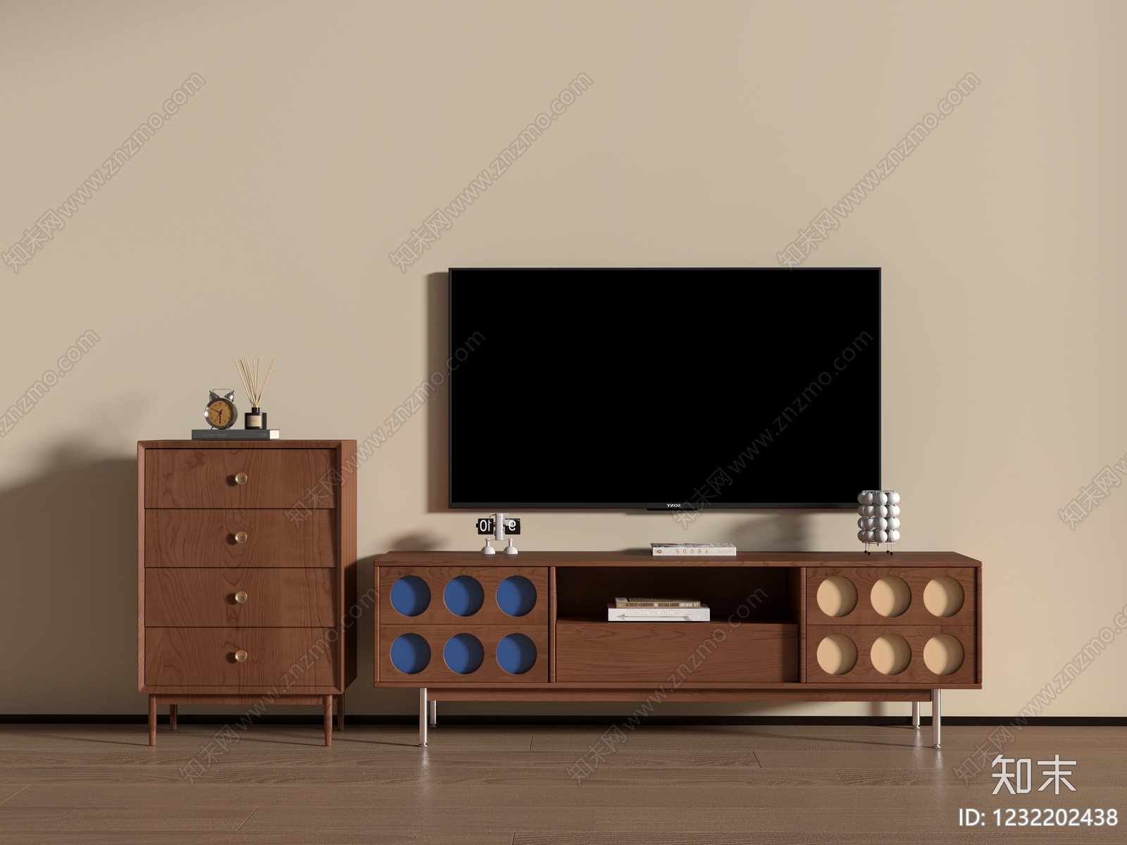 中古风电视柜SU模型下载【ID:1232202438】