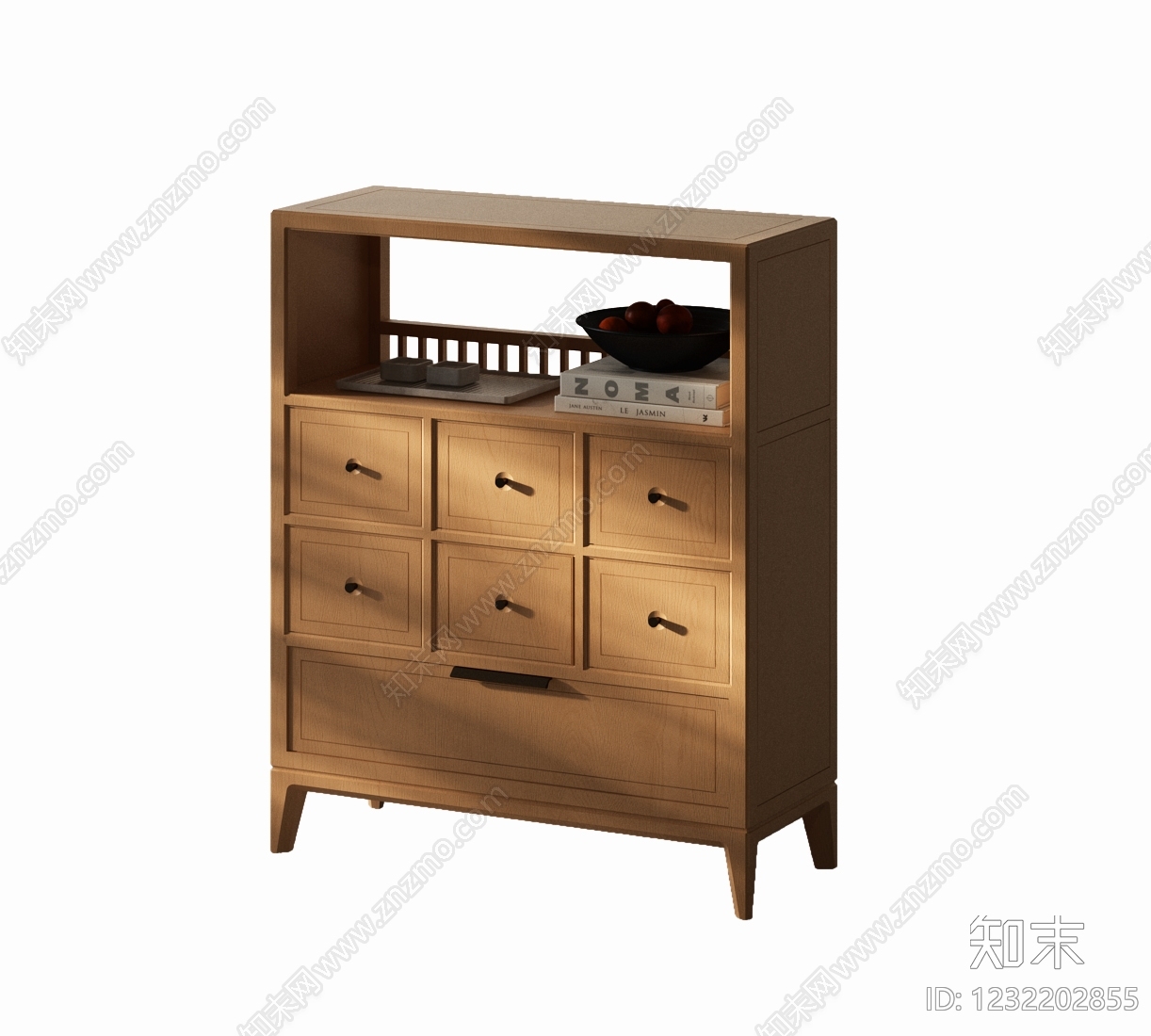 原木风斗柜SU模型下载【ID:1232202855】