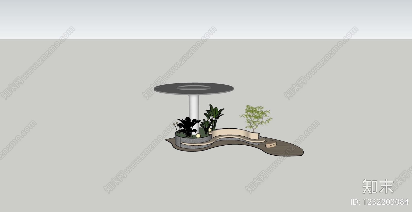 现代简约景观座椅SU模型下载【ID:1232203084】