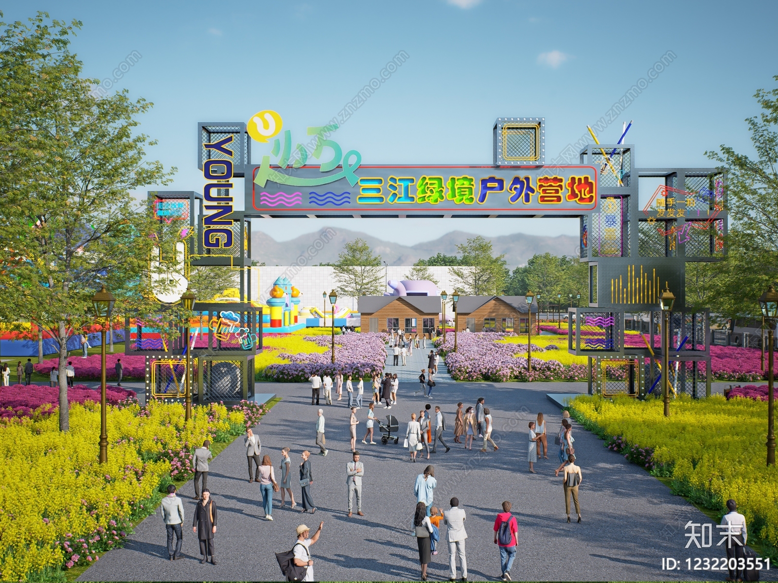 现代房车营地SU模型下载【ID:1232203551】