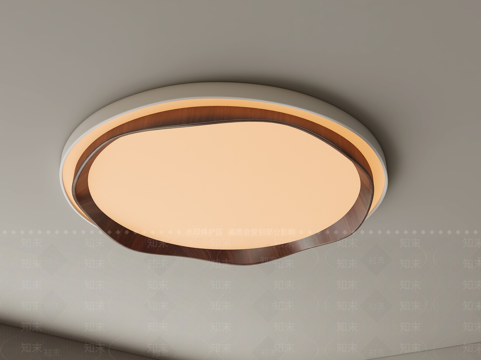 现代简约卧室吸顶灯3D模型下载【ID:1232203669】