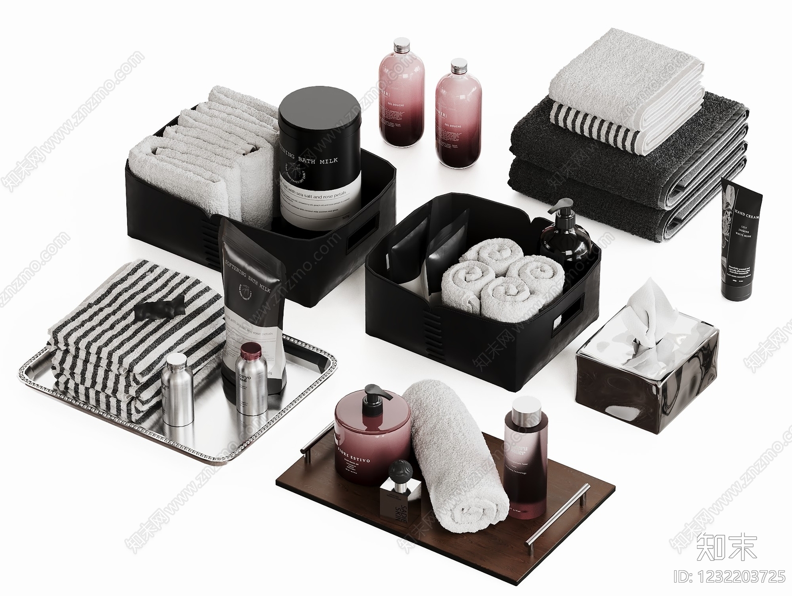 现代简约洗浴用品3D模型下载【ID:1232203725】