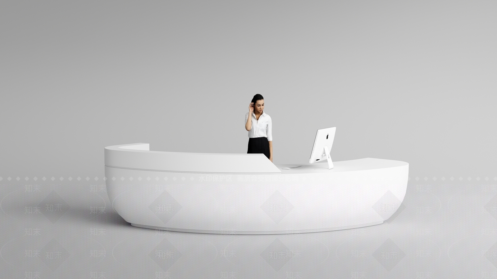 极简前台3D模型下载【ID:1232203820】