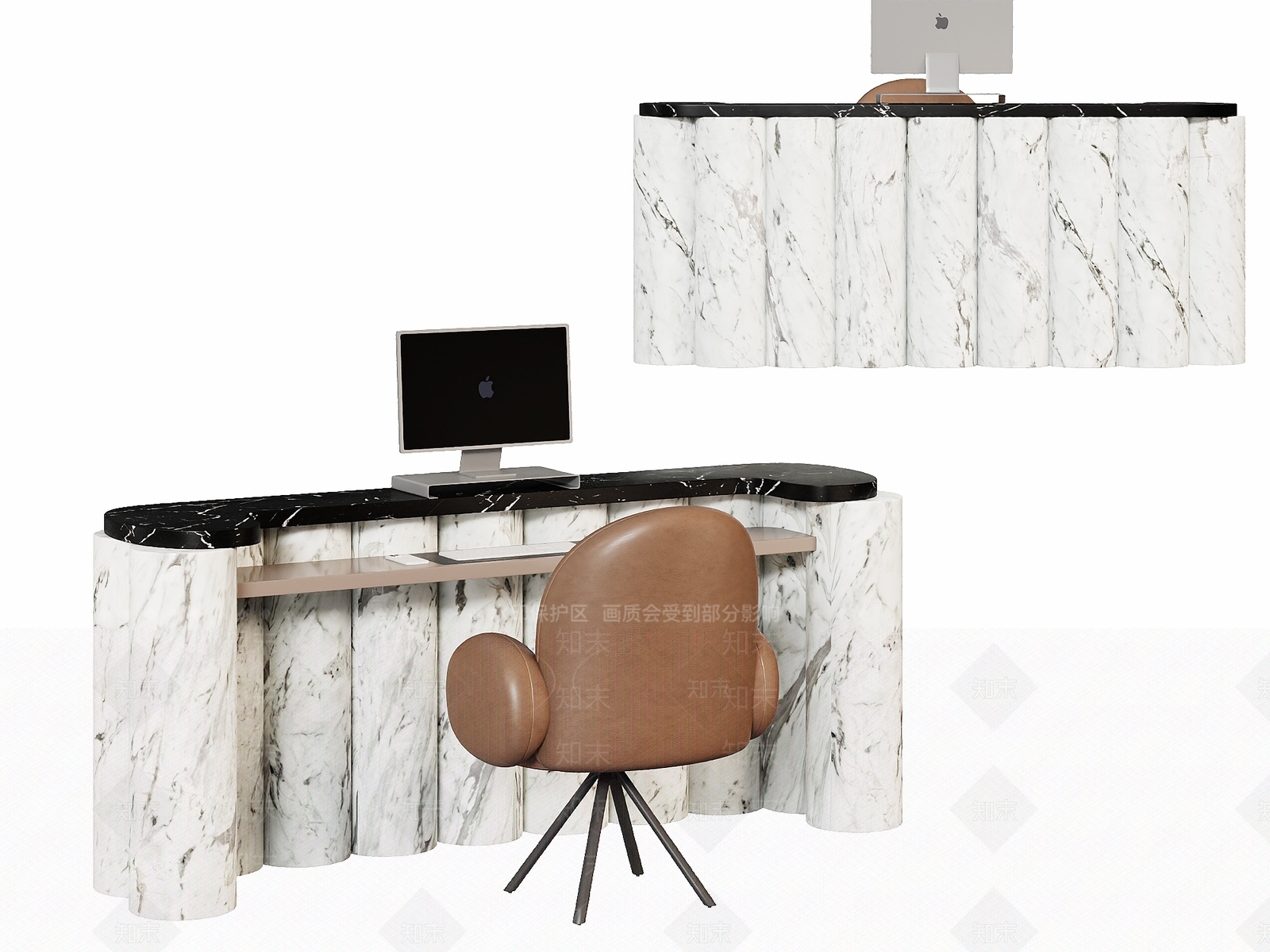 意式极简办公桌椅3D模型下载【ID:1232204149】