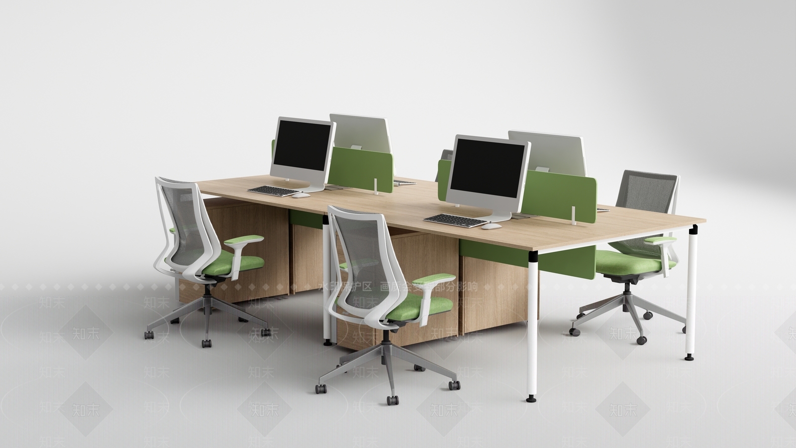现代简约办公桌3D模型下载【ID:1232204277】