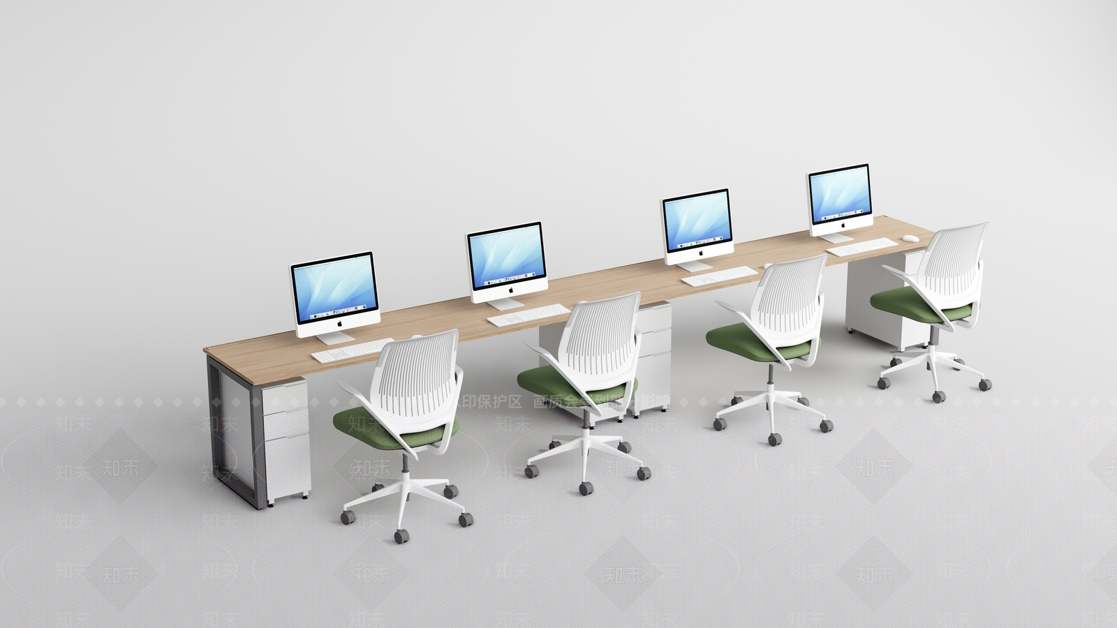 现代简约办公桌3D模型下载【ID:1232204553】